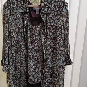 Anna Maxwell 2 pcs Ladies Blouse and Tank Ensemble  24W